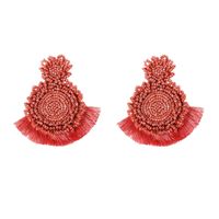 Ins De Mode Même De Mode Accessoires Exquis Simple Tout-match Style National Perle Résine Gland Boucles D'oreilles Spot sku image 5