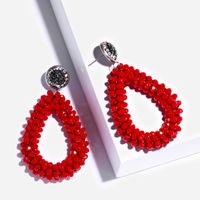 Böhmischer Stil Weibliche Hand Gewebte Weibliche Wasser Tropfen Reis Perlen Ohrringe Mode Kreative Diamant Ohrringe Ern30 sku image 3