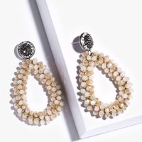 Böhmischer Stil Weibliche Hand Gewebte Weibliche Wasser Tropfen Reis Perlen Ohrringe Mode Kreative Diamant Ohrringe Ern30 sku image 10