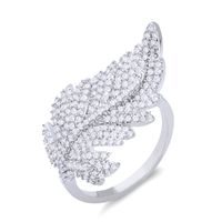 Européen Et Américain De Mode Simulation Simple Bague En Diamant Femelle Pleine Diamant Micro Incrusté Zircon Feuilles Cristal Anneau Personnalisé Bijoux Rih28 sku image 4