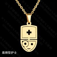 Titanium&stainless Steel Simple Geometric Necklace  (stethoscope Doctor Steel Color)  Fine Jewelry Nhhf1299-stethoscope-doctor-steel-color sku image 5