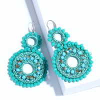 Ins Style Net Rouge Accessoires Mode Européenne Et Américaine Géométrie Motif Perle Boucles D'oreilles Femelle Exagéré Et Personnalisé Double Cercle Perle Boucles D'oreilles Erm93 sku image 3