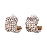 Fashion C Shape Diamond Alloy Artificial Gemstones Earrings Ear Studs sku image 1