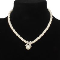 Beads Fashion Geometric Necklace  (creamy-white) Nhct0368-creamy-white sku image 1