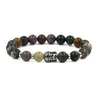 Européen Et Américain Bijoux  Inde Agate Perle Bracelet Tête De Lion Tête De Bouddha Perles Bracelet En Acier Inoxydable Pour Hommes sku image 2