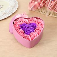 Heart Shaped Iron Box Soap Rose Valentine's Day Gift sku image 17