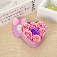 Heart Shaped Iron Box Soap Rose Valentine's Day Gift sku image 10