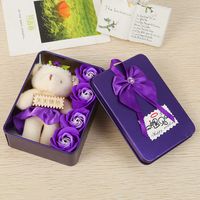 Fabrik Direkt Verkauf 4 Bären Eisen Box Rose Seifen Blume Valentinstag Werbe Kampagne Geschäfts Förderung Geschenke sku image 2