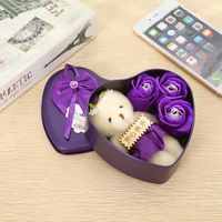 Heart Shaped Iron Box Soap Rose Valentine's Day Gift sku image 14