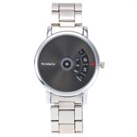 Fashion Turntable Alloy Quartz Steel Band Watch Silver Steel Band  Couple Watch Wholesale main image 6