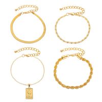 Europäisches Und Amerikanisches Neues Mode-vierteiliges Armband, Personal Isierte Twist-kette, Porträt Anhänger, Armband, Vierteiliges Damen-set, Frauen main image 1