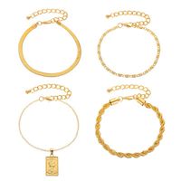 New Fashion Four-piece Bracelet Twist Chain Portrait Pendant Women's Four-piece Bracelet Wholesale Nihaojewelry main image 1