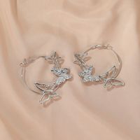 New  Exaggerated Simple  Personality Hollow Three Butterfly Earrings Wholesale main image 5