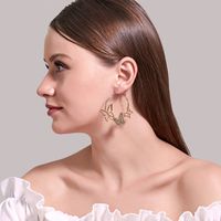 New  Exaggerated Simple  Personality Hollow Three Butterfly Earrings Wholesale main image 6