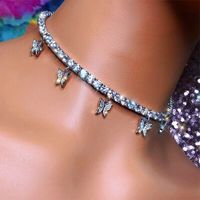 New Fashion Insect Pendant Necklace Clavicle Chain Rhinestone Butterfly Pendant Necklace Wholesale Nihaojewelry main image 4