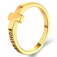 Simple Cross Ring Eternal Letter Tail Ring  Wholesale Nihaojewelry main image 1
