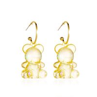 New  Cute Transparent Cartoon Bear  Personality Three-dimensional Candy Texture Animal Earrings Wholesale main image 1