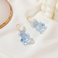 New  Cute Transparent Cartoon Bear  Personality Three-dimensional Candy Texture Animal Earrings Wholesale main image 5