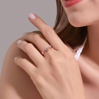 Simple   Personality Open Index Finger Ring  Fashion Micro-inlaid Zircon Double Bow Ring main image 6