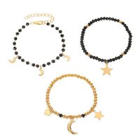 New Fashion Three-piece Bracelet Ladies Handmade Black Beaded Star Moon Bracelet Wholesale Nihaojewelry main image 1