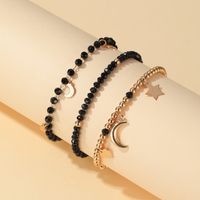 New Fashion Three-piece Bracelet Ladies Handmade Black Beaded Star Moon Bracelet Wholesale Nihaojewelry main image 3