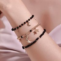 New Fashion Three-piece Bracelet Ladies Handmade Black Beaded Star Moon Bracelet Wholesale Nihaojewelry main image 4