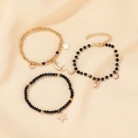 Nueva Moda Pulsera De Tres Piezas Para Mujer Hecha A Mano Con Cuentas Negro Estrella Luna Pulsera Al Por Mayor Nihaojewelry main image 5