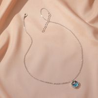New Creative Fishtail Ocean Blue Crystal Pendant Blue Mermaid Clavicle Chain Necklace Wholesale Nihaojewelry main image 4