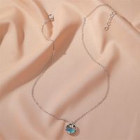 New Creative Fishtail Ocean Blue Crystal Pendant Blue Mermaid Clavicle Chain Necklace Wholesale Nihaojewelry main image 5