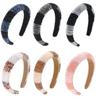 Hot Selling Glass Beads Mix And Match Color Hair Band Crystal Clear Hand-sewn  Hair Band main image 1