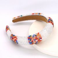 Hot Selling Glass Beads Mix And Match Color Hair Band Crystal Clear Hand-sewn  Hair Band main image 3