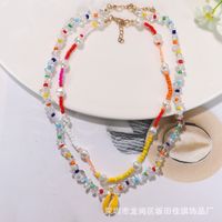 Bohemian Style Color Rice Beads Spray Paint Shell Double Layer Simple Star Trend Necklace Wholesale Nihaojewelry main image 4