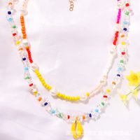 Bohemian Style Color Rice Beads Spray Paint Shell Double Layer Simple Star Trend Necklace Wholesale Nihaojewelry main image 5