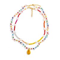 Bohemian Style Color Rice Beads Spray Paint Shell Double Layer Simple Star Trend Necklace Wholesale Nihaojewelry main image 6