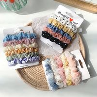 Korean  Color Satin Hair Rope Suit Wild Hair  Scrunchies  Ponytail Head Rope Large Intestine Ring Wholesale main image 3