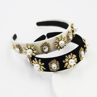 Baroque Flannel Fashion Metal Flower  Personality Headband main image 1