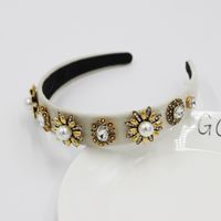 Baroque Flannel Fashion Metal Flower  Personality Headband main image 6