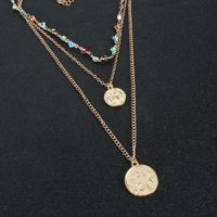 Alloy Medallion Pendant Golden Necklace Creative Devil's Eye Multi-layer Necklace Wholesale Nihaojewely main image 3
