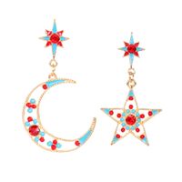 Alloy Hollow Star Moon Asymmetric Fashion Earrings Wholesale Nihaojewely main image 1