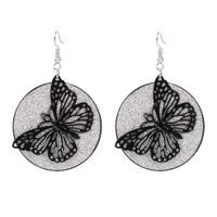 Retro Alloy Geometric Hollow Butterfly Frosted Fashion Popular Earrings Wholesale Nihaojewely main image 3