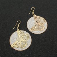Retro Alloy Geometric Hollow Butterfly Frosted Fashion Popular Earrings Wholesale Nihaojewely main image 4