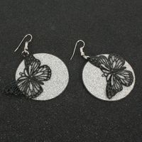Retro Alloy Geometric Hollow Butterfly Frosted Fashion Popular Earrings Wholesale Nihaojewely main image 5