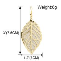 Fashion Hollow Frosted Geometric Leaf Retro Style Earrings Wholesale Nihaojewely main image 3