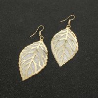 Fashion Hollow Frosted Geometric Leaf Retro Style Earrings Wholesale Nihaojewely main image 4