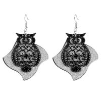 Fashion Trend Owl Hollow Two-color Earrings Retro Earrings Wholesale Nihaojewely main image 2