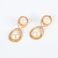 Alloy Imitation Pearl Drop-shaped  Style Sweet Earrings Wholesale Nihaojewely main image 4