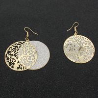 Alloy Double-layer Hollow Leaf Frosted Style Simple Earrings Wholesale Nihaojewely main image 4