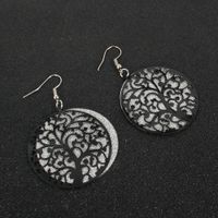 Alloy Double-layer Hollow Leaf Frosted Style Simple Earrings Wholesale Nihaojewely main image 5