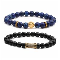 Fashion Blue Dot Stone Bright Stone Lion Head Small Waist Beaded Diy Bracelet Set Wholesale Nihaojewelry main image 2