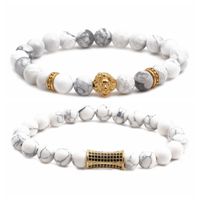 Europäischer Und Amerikanischer Neuer Schmuck Bracelet Weiß Türkis Ter Löwenkopf Kleine Taille Perlen Armband Set Diy main image 4